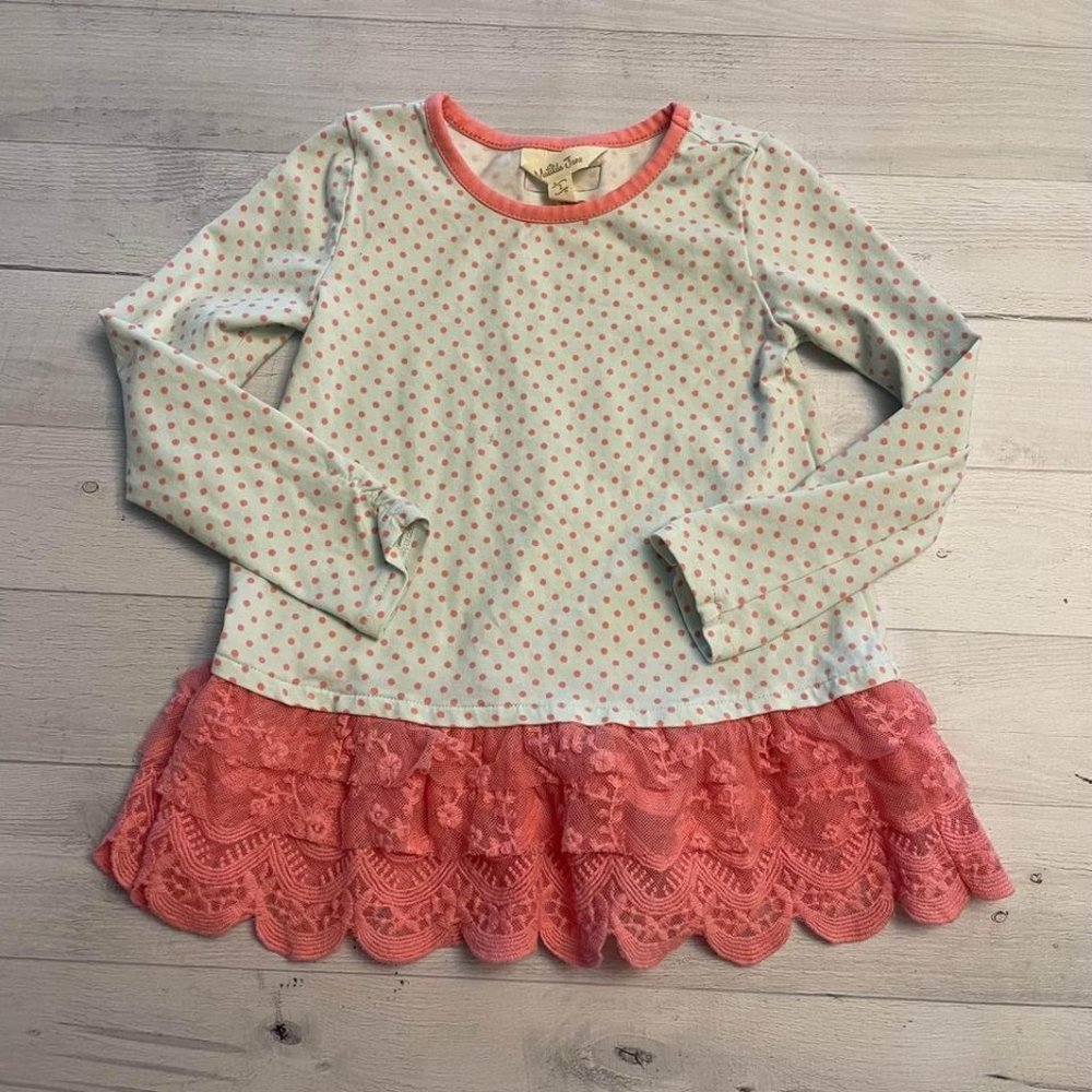Matilda Jane girls polka dot lace shirt size 2